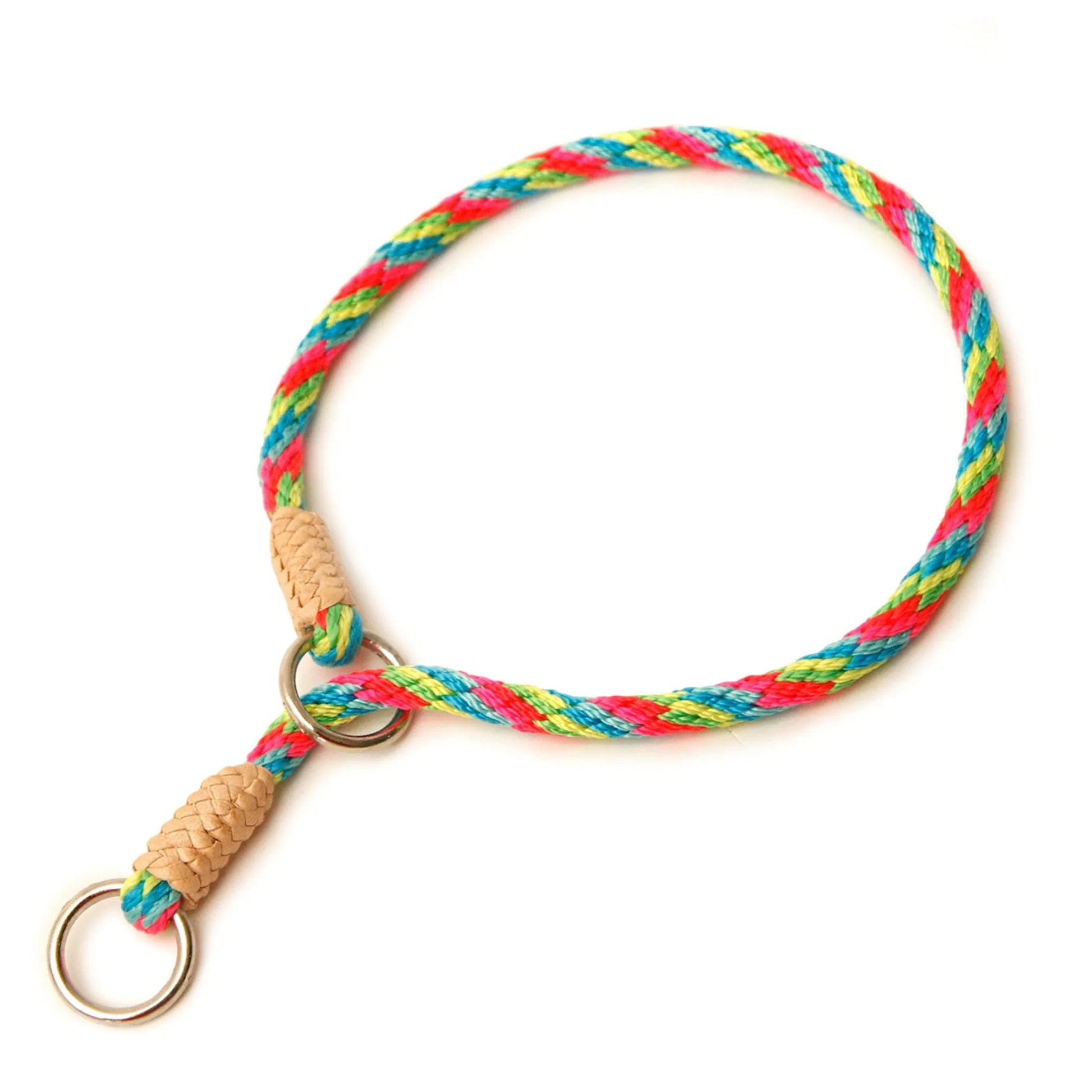 Nylon Slip Collars (14 in x 1/8in or 4mm) blue green and red

