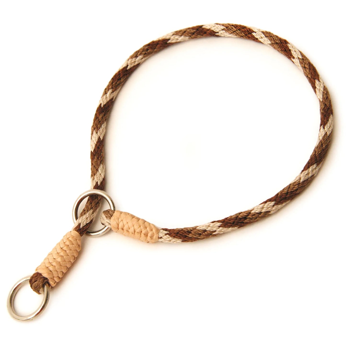 Nylon Slip Collars (14 in x 1/8in or 4mm) brown and tan