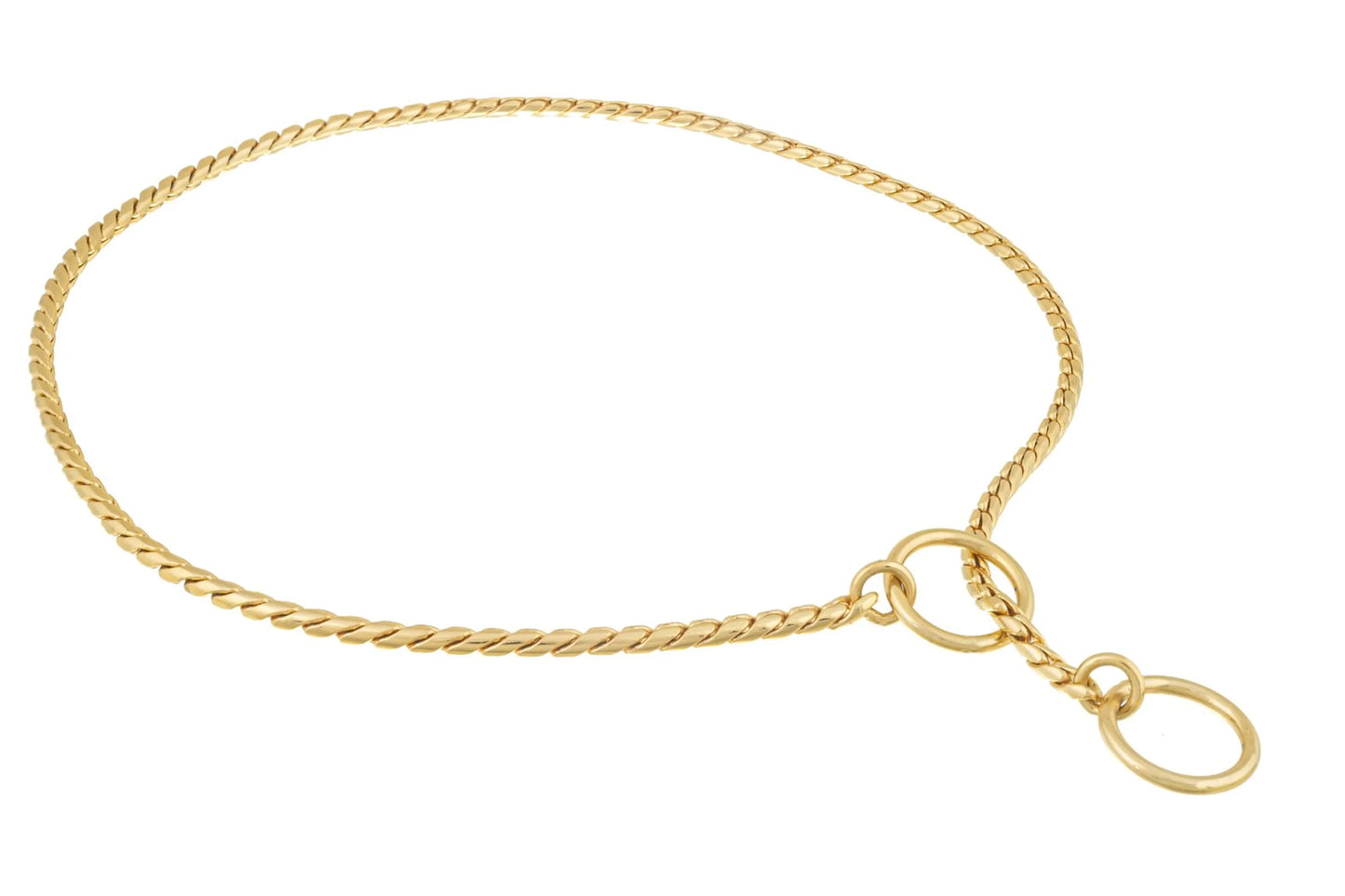 Slip Snake Show Chain Collar (28 in x 3.8mm) Gold