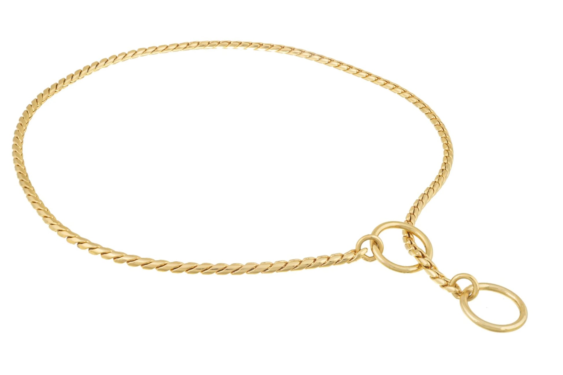 Slip Snake Show Chain Collar (28 in x 3.8mm) Gold