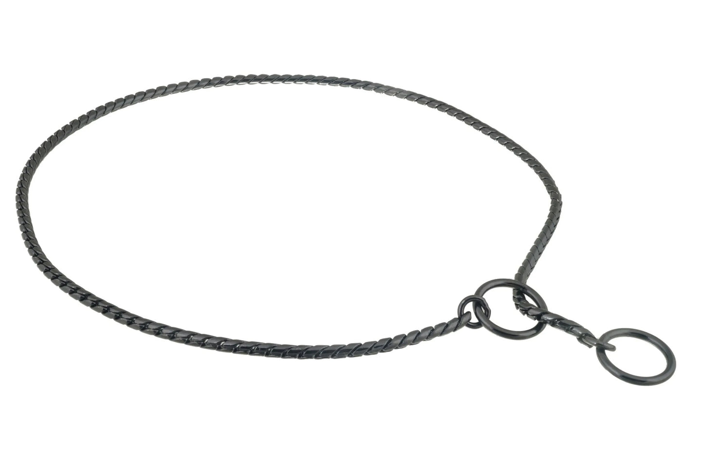 Black rope with a knot on a white background