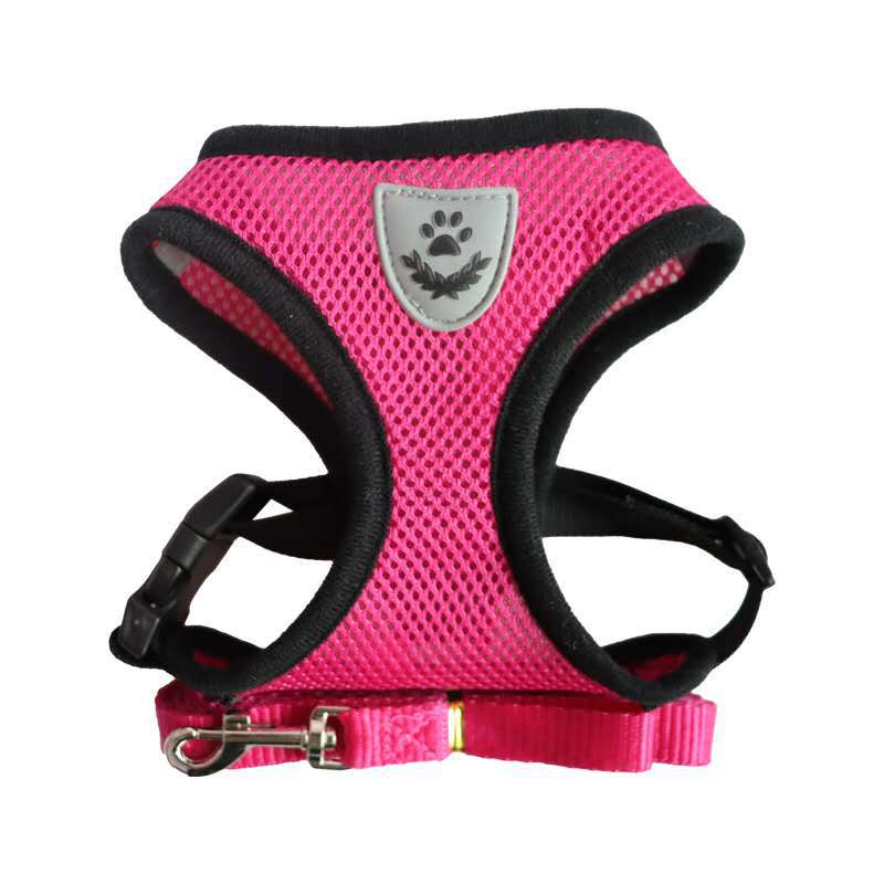 Dog Rope Pet Chest Harness Dog Collar Out Undershirt Type Dog Walker Dog Traction Rope Pink
