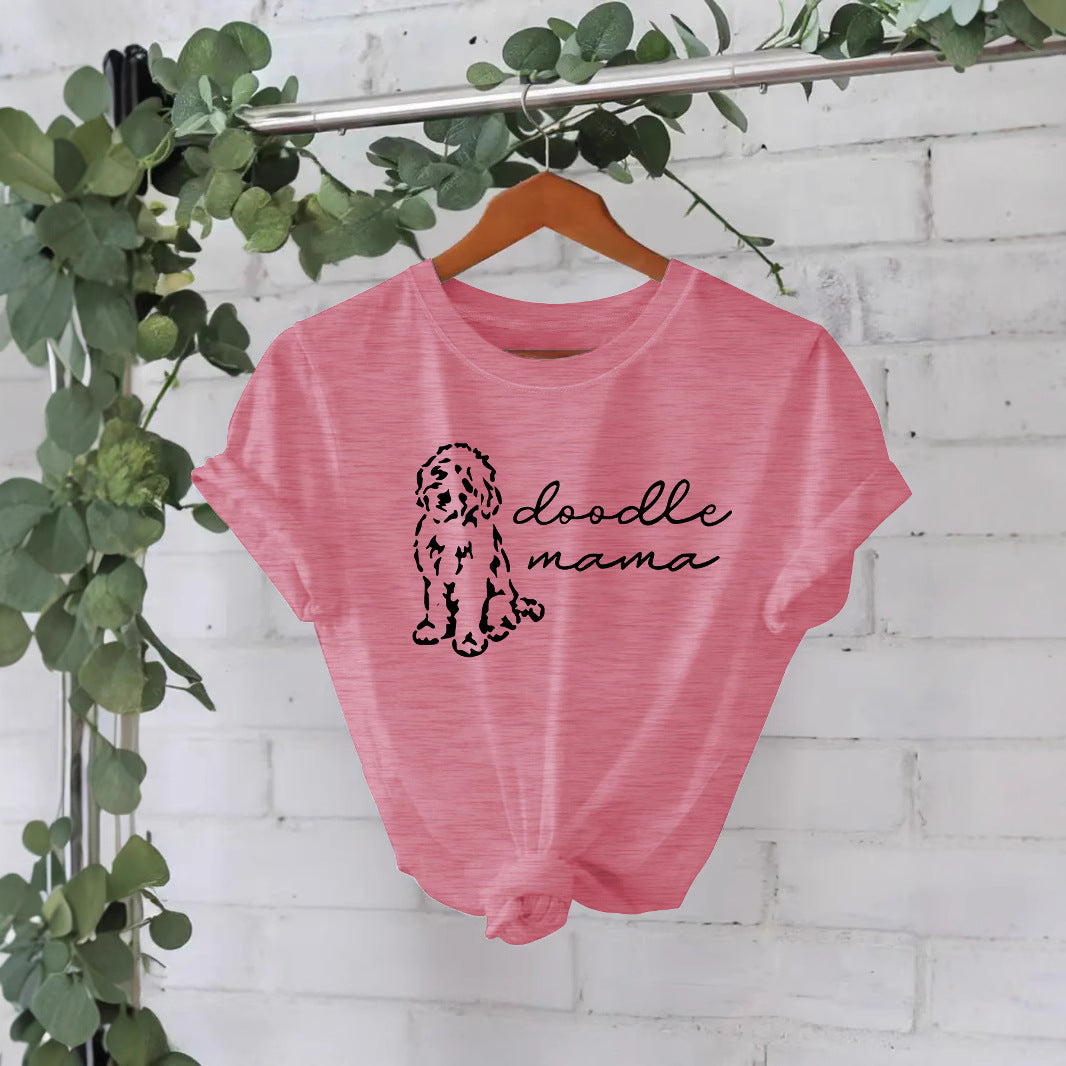 Short Sleeved Doodle Dog Pink