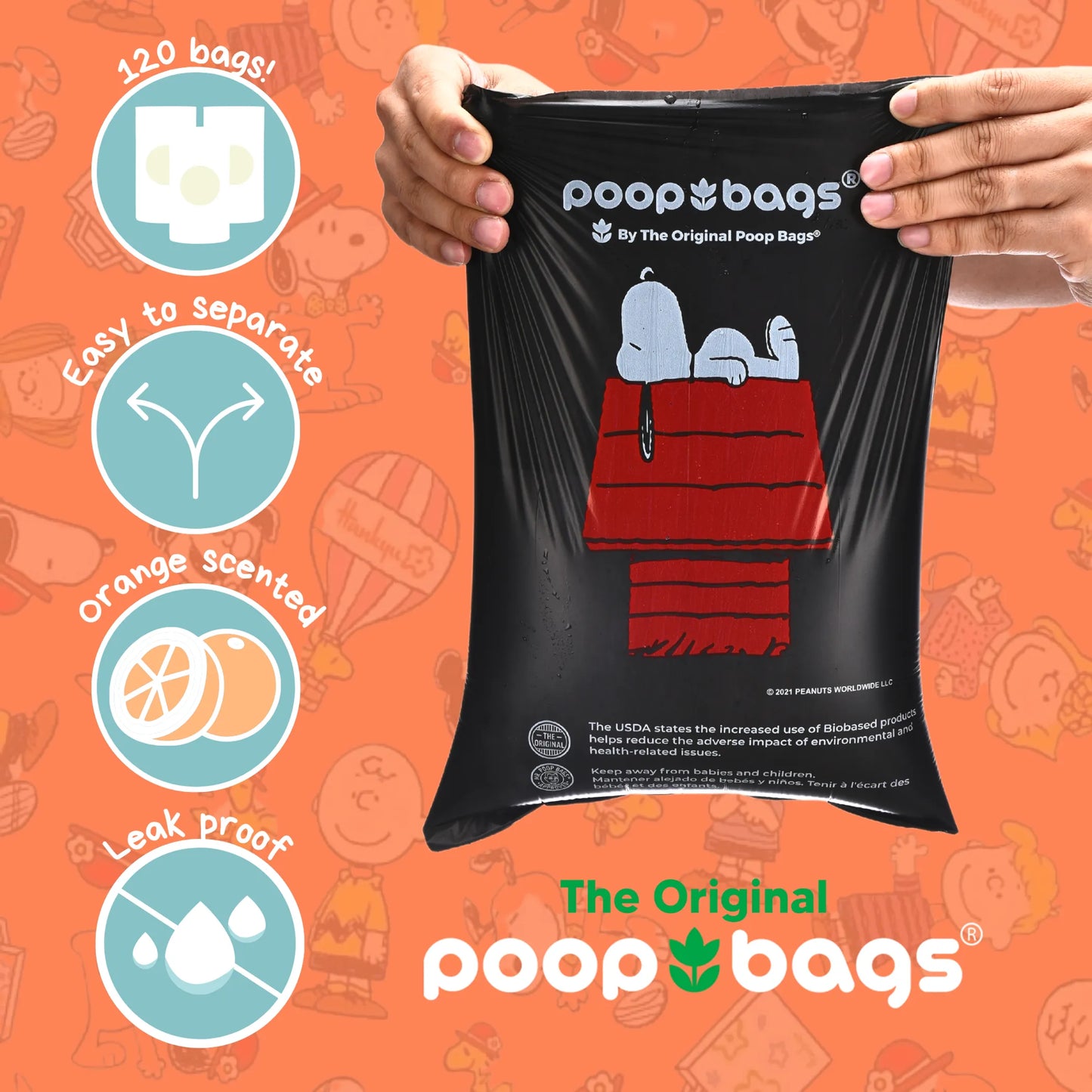 USDA Biobased Peanuts Orange Scented Leash Rolls