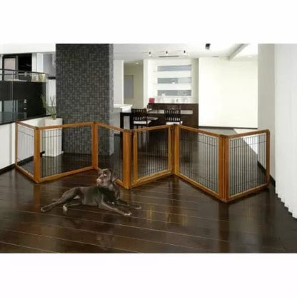 Richell Convertible Elite Pet Gate, 6 Panel, Autumn Matte