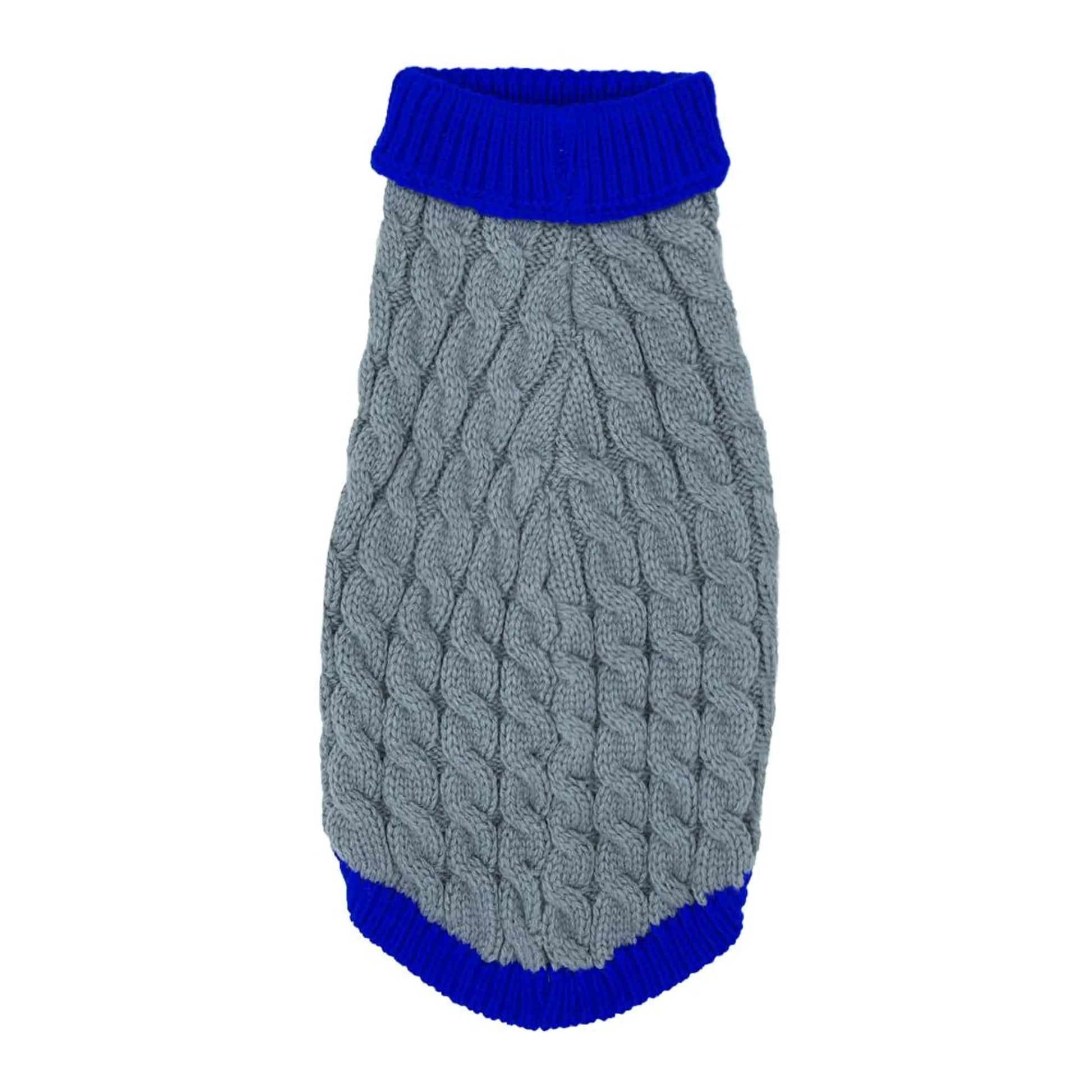 Mr. Peanut's Knitted Acrylic Dog Sweaters Gray and blue