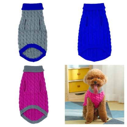 Mr. Peanut's Knitted Acrylic Dog Sweaters Pink and Gray