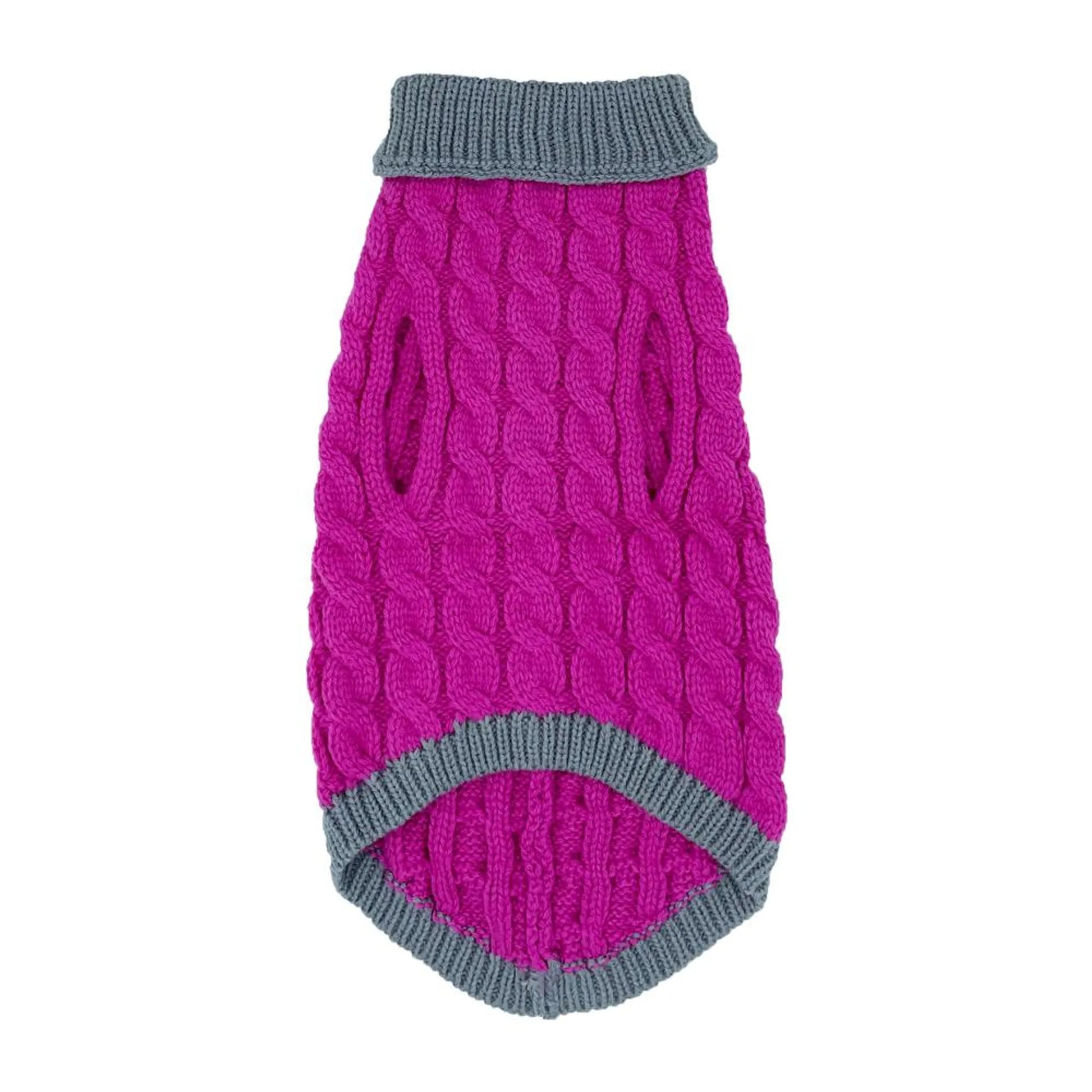 Mr. Peanut's Knitted Acrylic Dog Sweaters Pink and gray