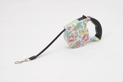 Retractable Dog Leash 5 Meter Automatic Lead for Small & Medium Breeds Flower Design