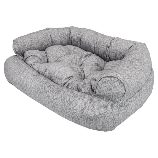 Snoozer Luxury Overstuffed Pet Dog Sofa, Palmer Dove, Small (20" L X 30" W X 8" H)