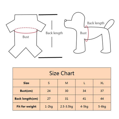 Sniffany Knit Dog Sweater size chart available