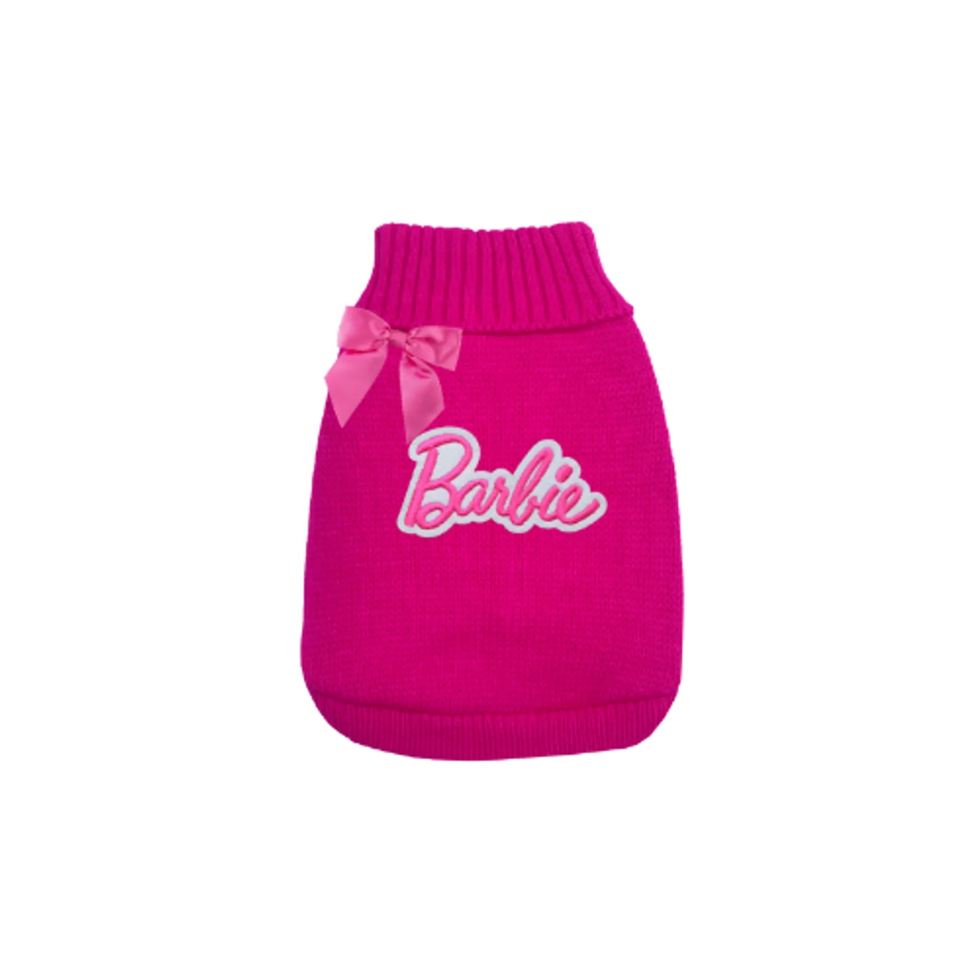 Fancy Barbie Knit Dog Sweater bright pink