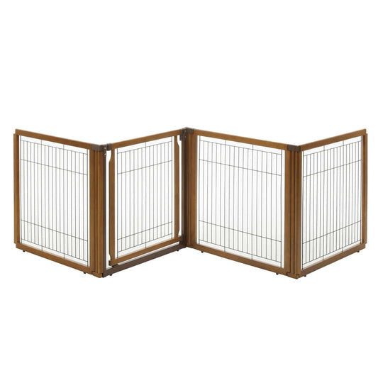 Richell Convertible Elite Pet Gate, 4 Panel, Autumn Matte