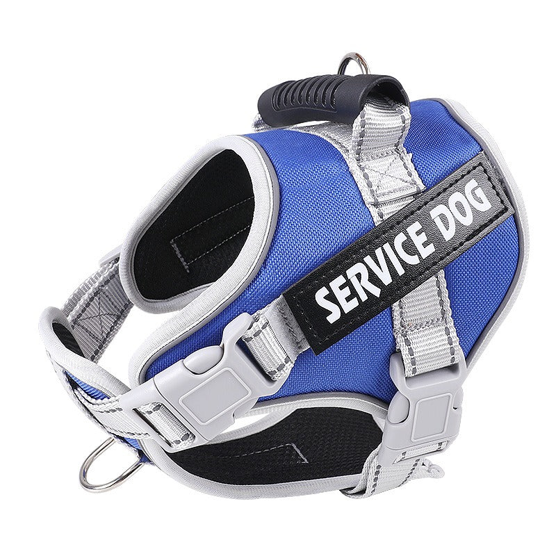 New Pet Leash Chest Strap Dog Leash Dog Chain Rope for Large Dogs Blue service dog