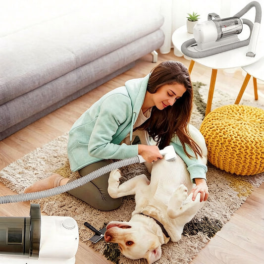 MicroData 2.5L Pet Grooming Vacuum Kit for Dogs & Cats – 2-in-1 Deshedding Groomer