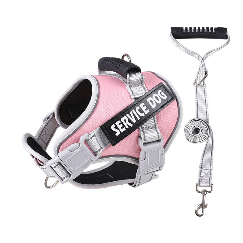 New Pet Leash Chest Strap Dog Leash Dog Chain Rope for Large Dogs Pink 