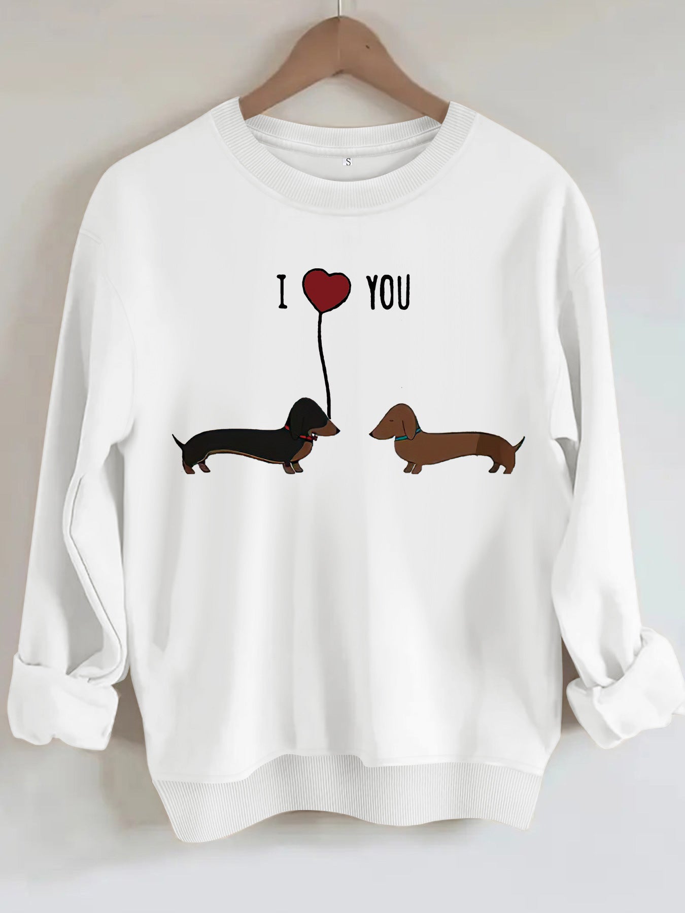 Two dog print hoodies white