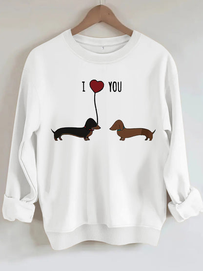 Two dog print hoodies white