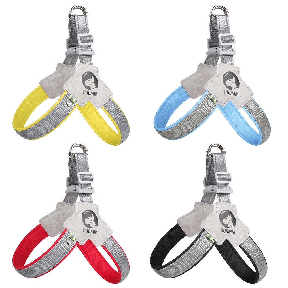 Saddle Style Dog Chest Harness Breathable Reflective Dog Harness Four Colors