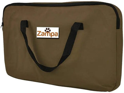 Zampa Pets Portable Foldable Playpen Exercise Pen Dog Kennel Case Small - Brown