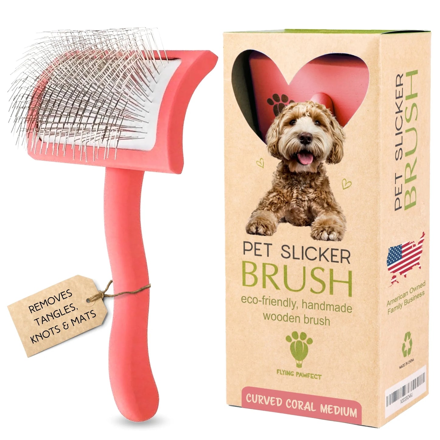 Curved Blue Small Pet Slicker Brush