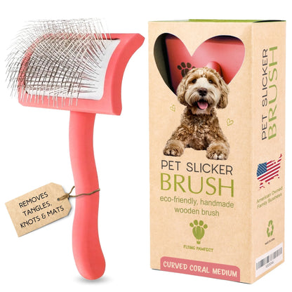 Curved Blue Small Pet Slicker Brush