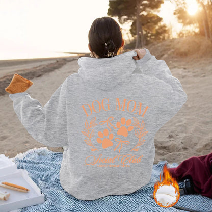 Dog Mom - Dog Lover Pattern Printed Hoodie White