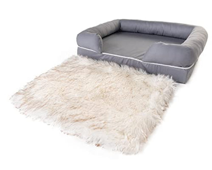 Paw Brands Pup Lounge Memory Foam Bolster Bed & Topper Dog Bed (X-Large - 44" L x 34" W x 10" H)