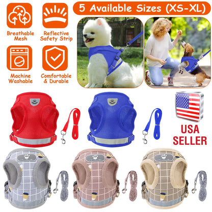 Pet Mesh Harness Dog Leash Set