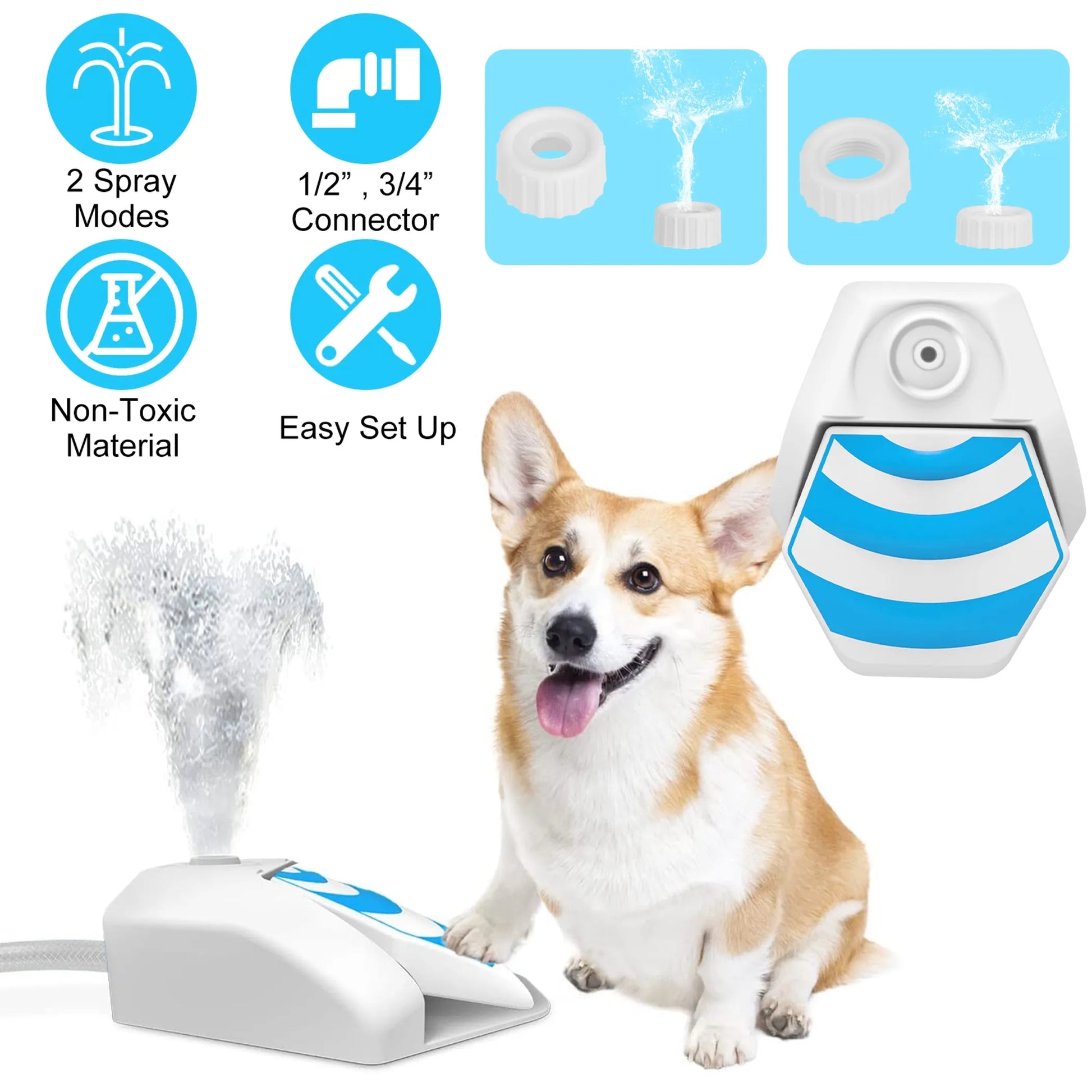 Outdoor Dog Water Fountain Dog 2 spray modes