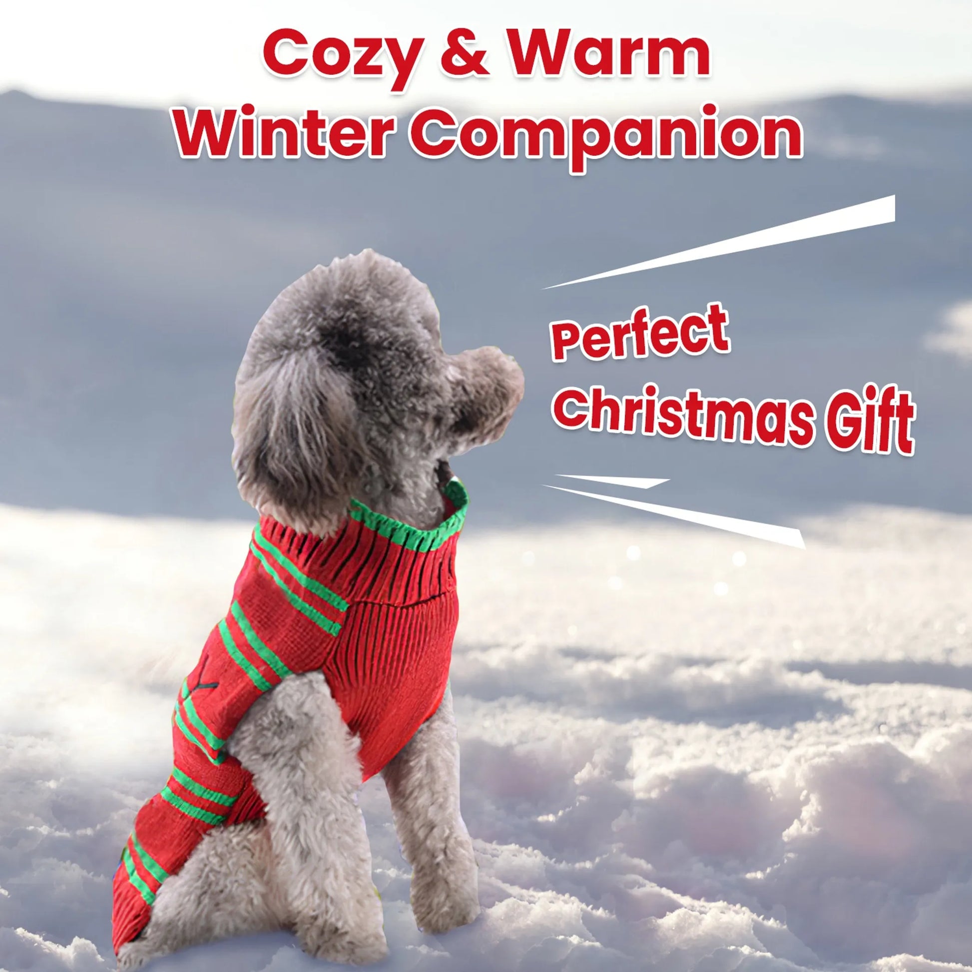 Pet Christmas Turtleneck Sweater Dog Cat Christmas Clothes warm for winter