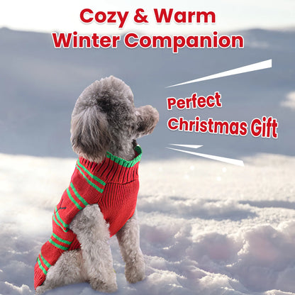 Pet Christmas Turtleneck Sweater Dog Cat Christmas Clothes warm for winter