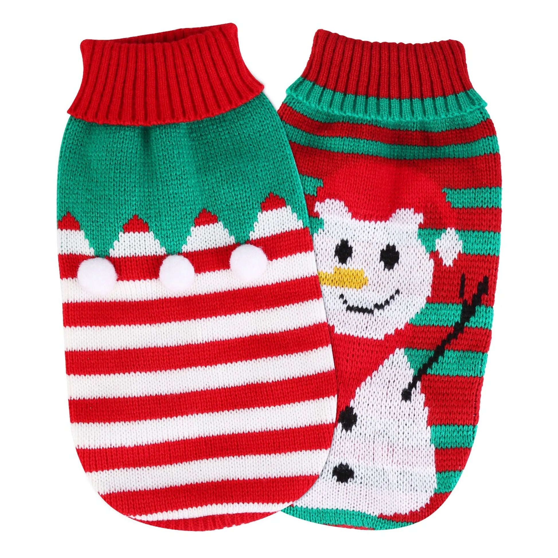 Pet Christmas Turtleneck Sweater Dog Cat Christmas Clothes stripes