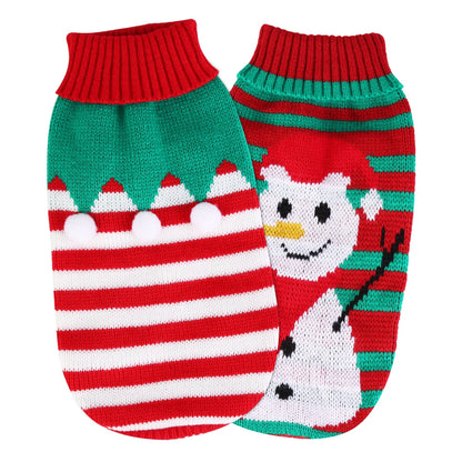 Pet Christmas Turtleneck Sweater Dog Cat Christmas Clothes stripes