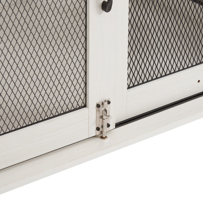 Indoor dog crate with Farmhouse design and Sliding Barn Door