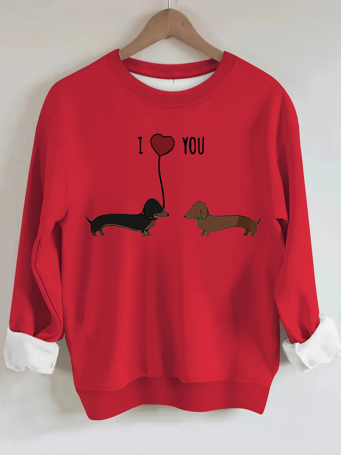 Two dog print hoodies Red color