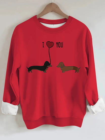 Two dog print hoodies Red color