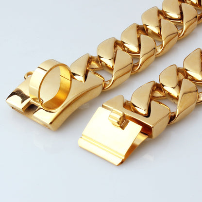 32mm Stainless Steel Dog Chain Collar Unique