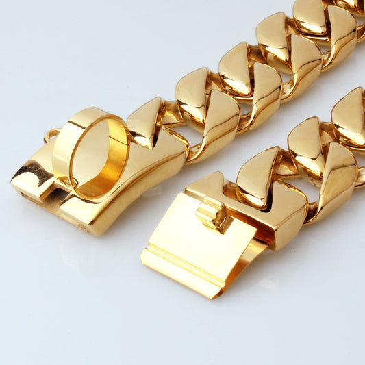 32mm Stainless Steel Dog Chain Collar Unique
