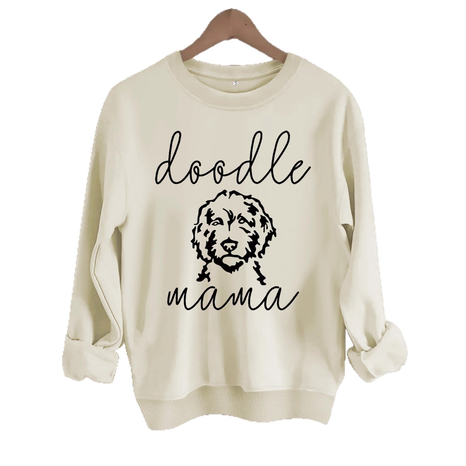 Sweatshirt with Loose Dog Print white