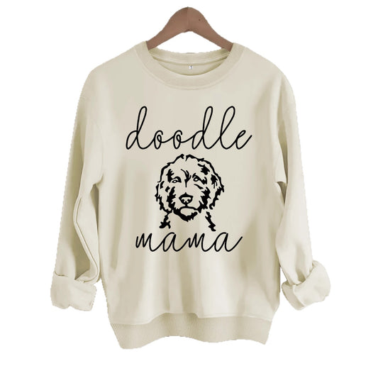 Sweatshirt with Loose Dog Print white