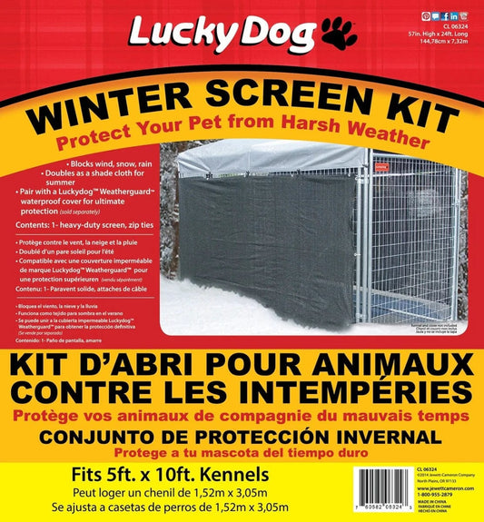 Lucky Dog Winter Screen Kit | 57in x 34ft | Outdoor Screen Cover For Kennel