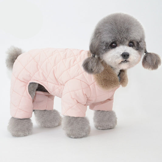Winter Pet Cotton Dog Coat Clothes Pink