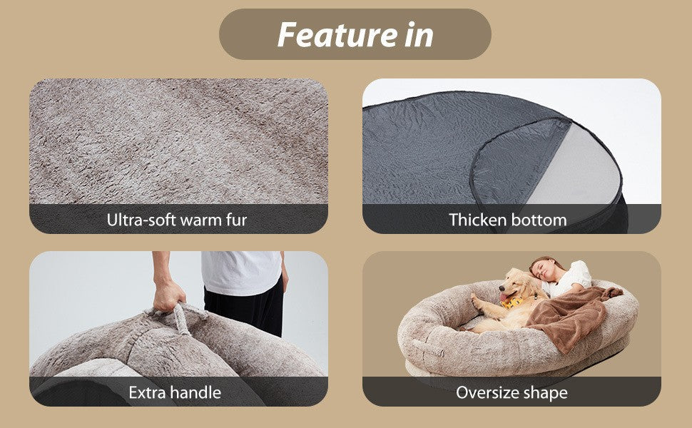 Portable Human Dog Bed for Adults and Pets – 