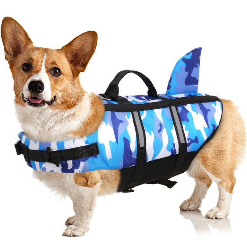 Dog Life Jacket Lightweight Adjustable Velcro Medium to Large Dog Swimwear Camo blue