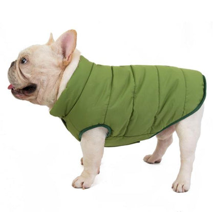 Dog Pet Bulldog Cotton Vest Green