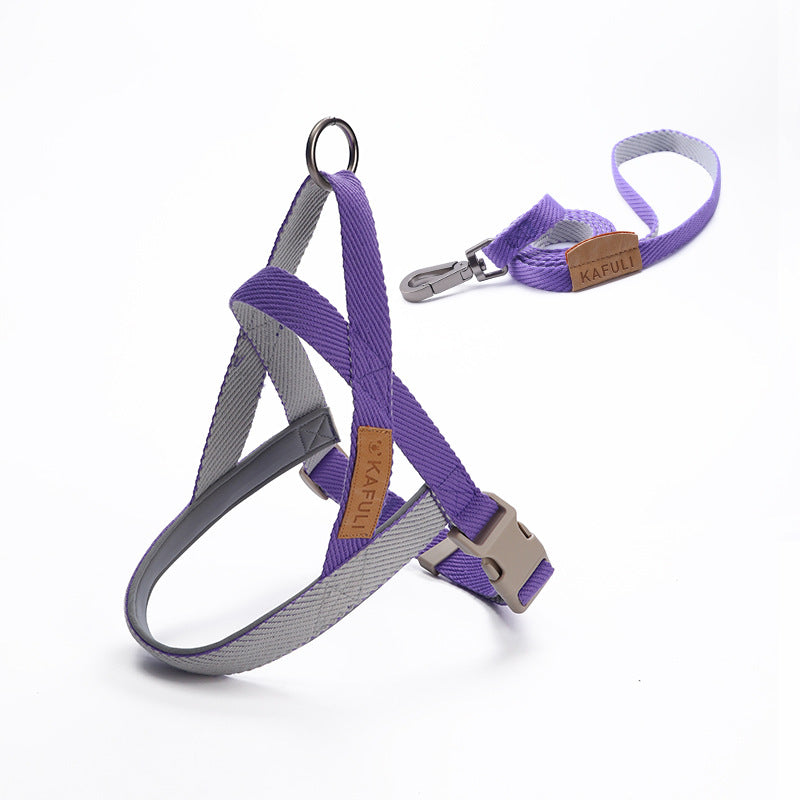 Dog Leash Pet Vest Chest Harness Medium And Large Dog purple color