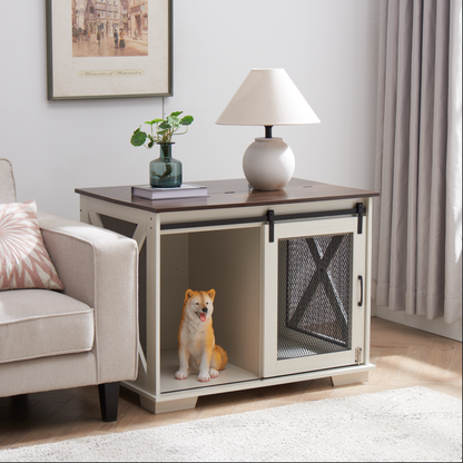 Farmhouse Dog Crate Furniture with table top