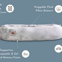 Portable Human Dog Bed for Adults and Pets – Giant Plush Floor Lounger for Dogs, Cats 