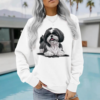 Xishi Dog Printed Pullover White